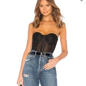 Superdown Jeanine Mesh Corset in Black